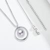 CUOKA MIRACLE I Love You Necklace, 100 Languages, 925 Sterling Silver, Projection Round Onyx Pendant, Memory Color Bone Necklace, Projection Gift for