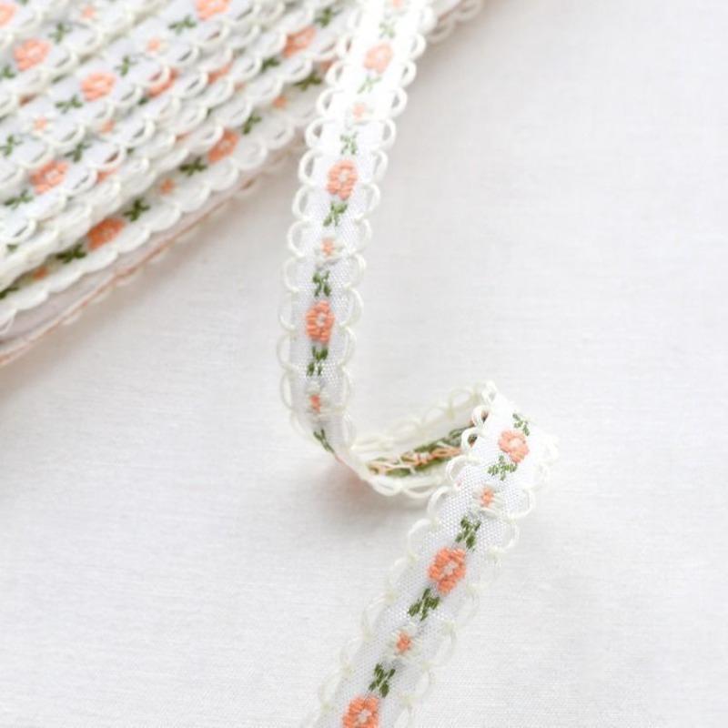 Lace Fabric Webbing Embroidery, Floral 1cm Handmade DIY Accessories Ribbon Clothing Decoration Jacquard Belt Length 3 Meters