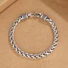 Pulsera para hombre, cadena hueca gruesa, trenzada vintage, pulida, de aleación de color sólido, galvanizada, para uso diario, joyería para la muñeca, regalo de vacaciones