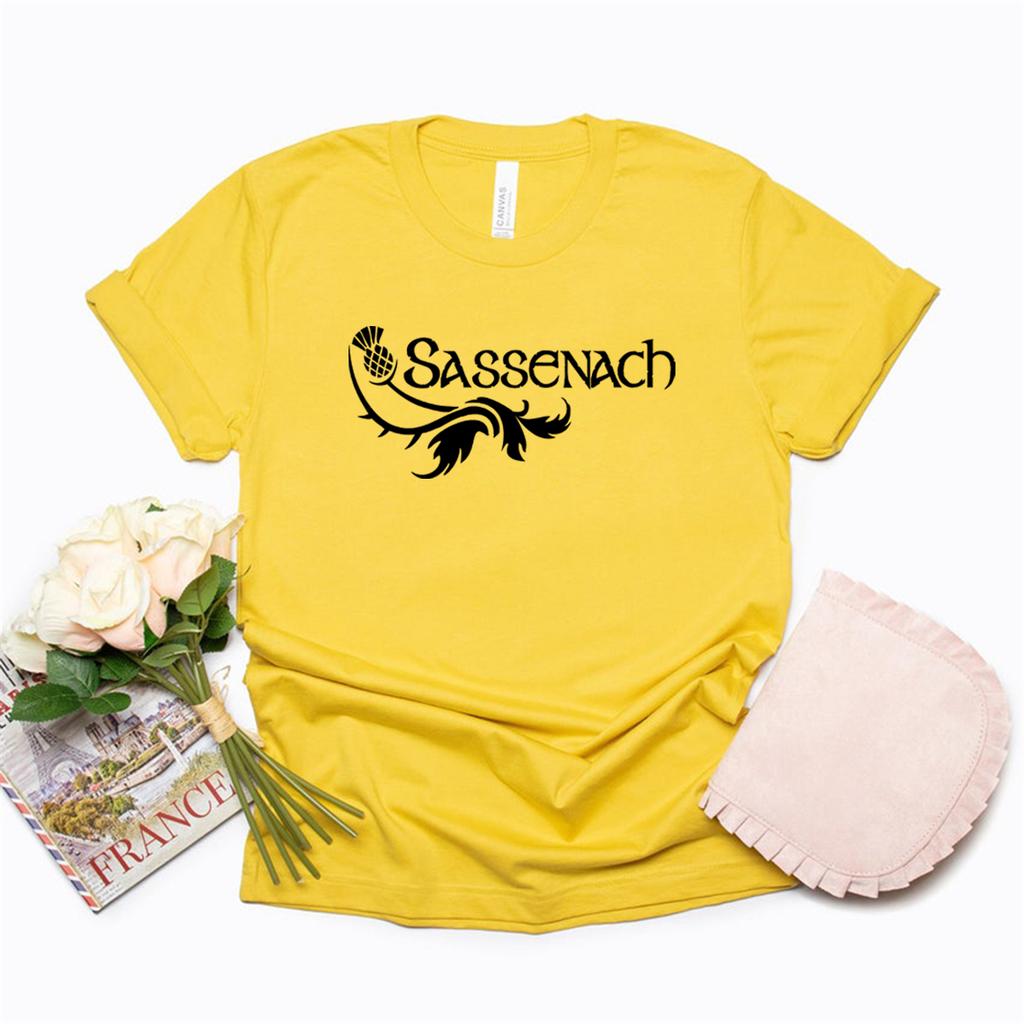 Koszulka Sassenach dla kobiet Koszulki z serii Outlander Book Series Koszulki z serialu Outlander Tv Show inspirowane Claire Jamie Fraser Koszulki z grafiką