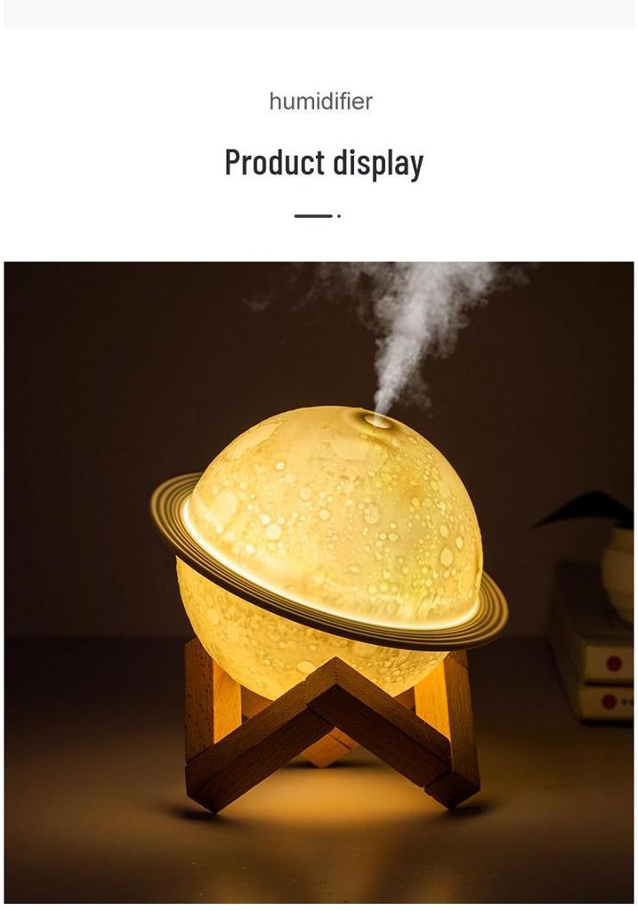 Planet Mini Humidifier & Night Light: Multifunctional, Silent Spray, Ideal for Bedroom Decor & Gifts
