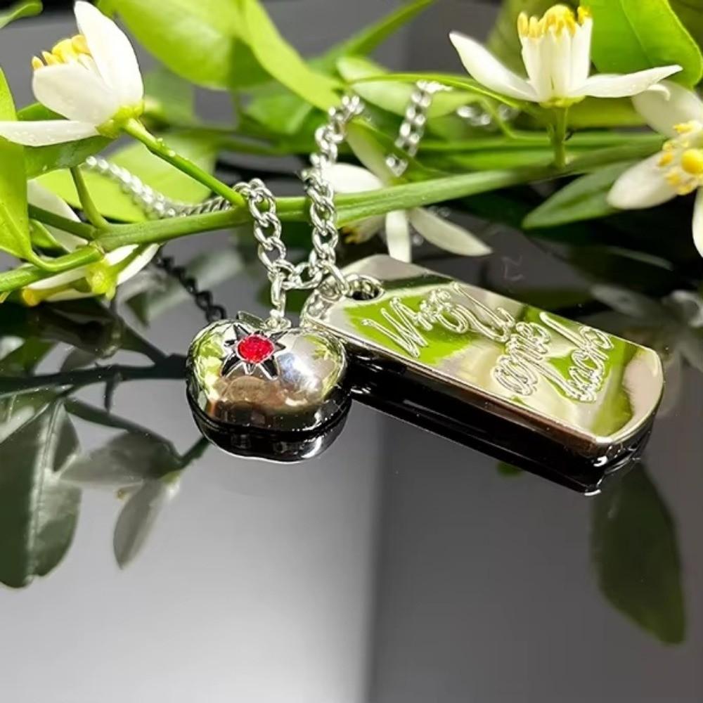 Anime Love And Deep Space Caleb The Same Brother The Same Pendant Necklaces Apple Square Cards Necklace
