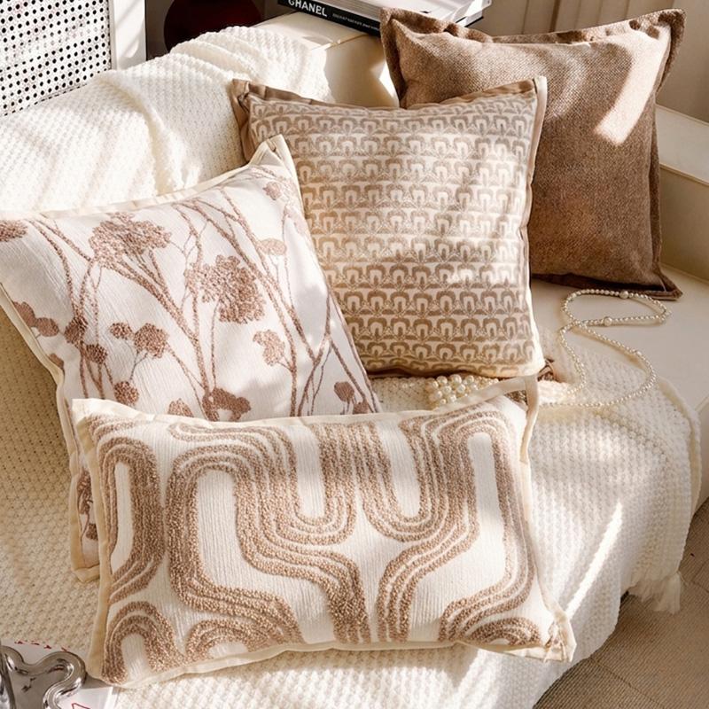 Pillow Covers for Sofa Bedroom Living Room Home Decor, Modern Neutral Decorative & Throw Pillows, Soft Cushion Cover Set