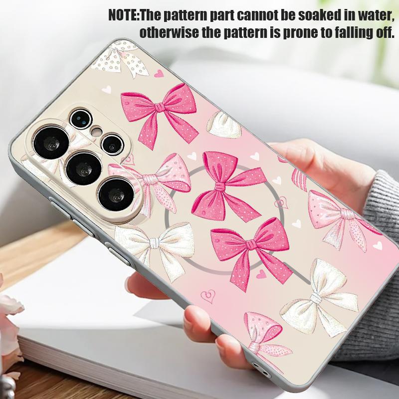 Buntes Schleifenmuster Magnetische Hülle Für Samsung S26 Ultra S25 Edge S24 FE S23 S22 Plus A54 A15 A35 A55 A16 A36 A56 A17 A37 A57 5G Mattes Cover