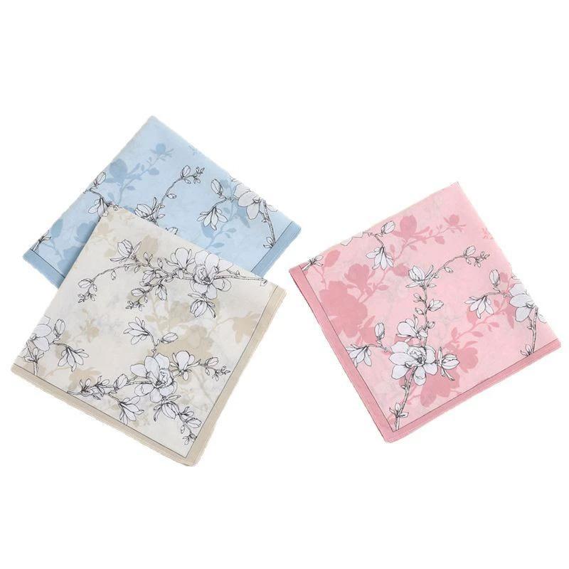 3-Pack Women Hankies Colorful Bridal Handkerchiefs Mother's Day Gifts Women's Handkerchief Washable Pure Cotton