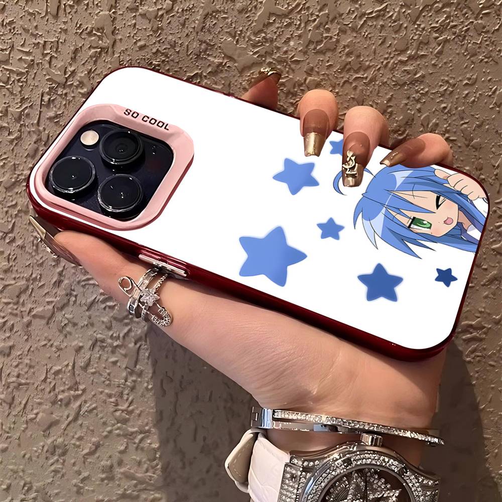 

K-Konata Izumi Lucky S-Star Phone Case For IPhone 17 16 15 14 13 12 11 Pro Max Plus Color Silver Cover iPhone 16