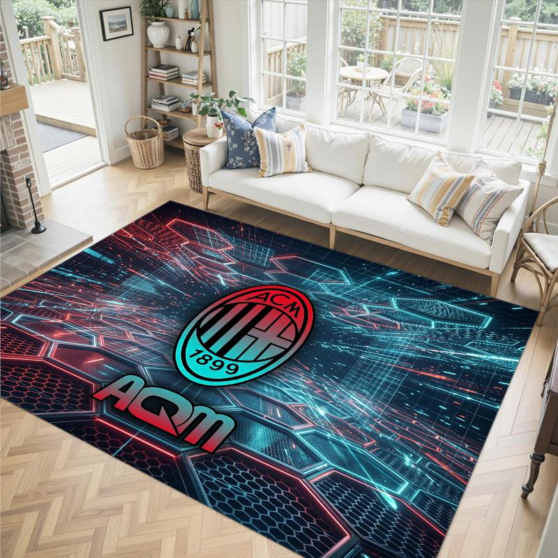 AC Milan Design Crystal Velvet Carpet Cozy Non?Slip Printed Rug For Bedroom Living Room Entrance