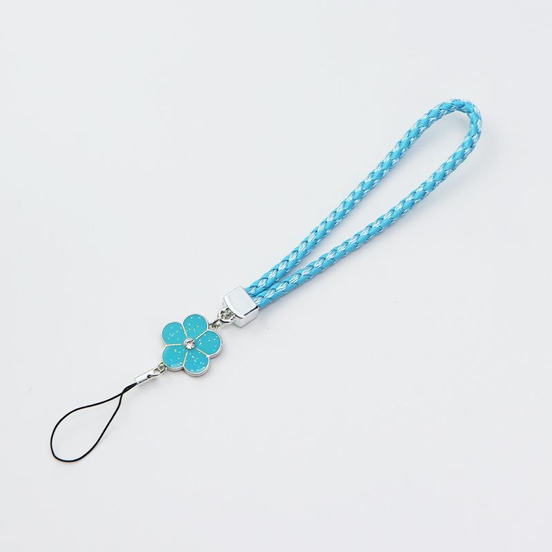 

Four Leaf Clover Woven Short Rope Mobile Phone Hanging Rope PU Leather Rope Small Flower Phone Lanyard Short Toy Wrist Pendant