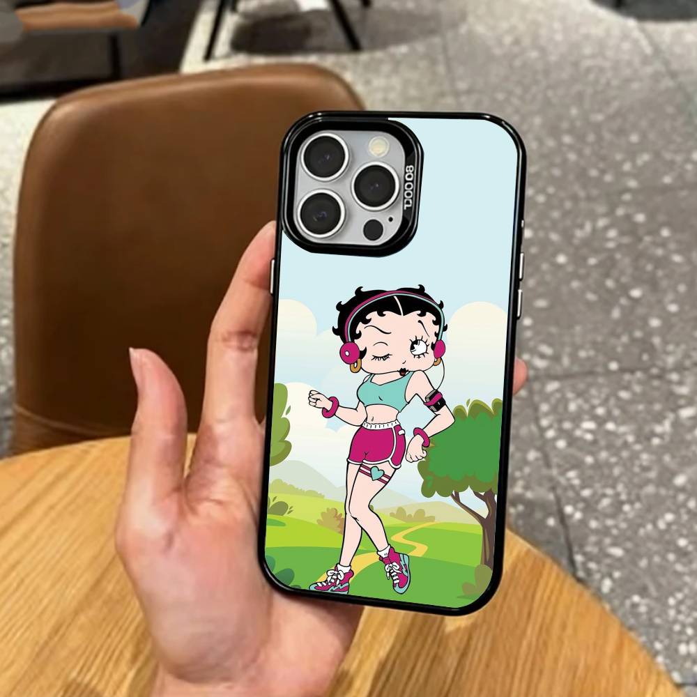 G-Girl G-Betty-es BoOpS   Phone Case For iPhone17,16,15,14,13,12,11 Plus,Pro Max Colored Silver Plated Inside Cover