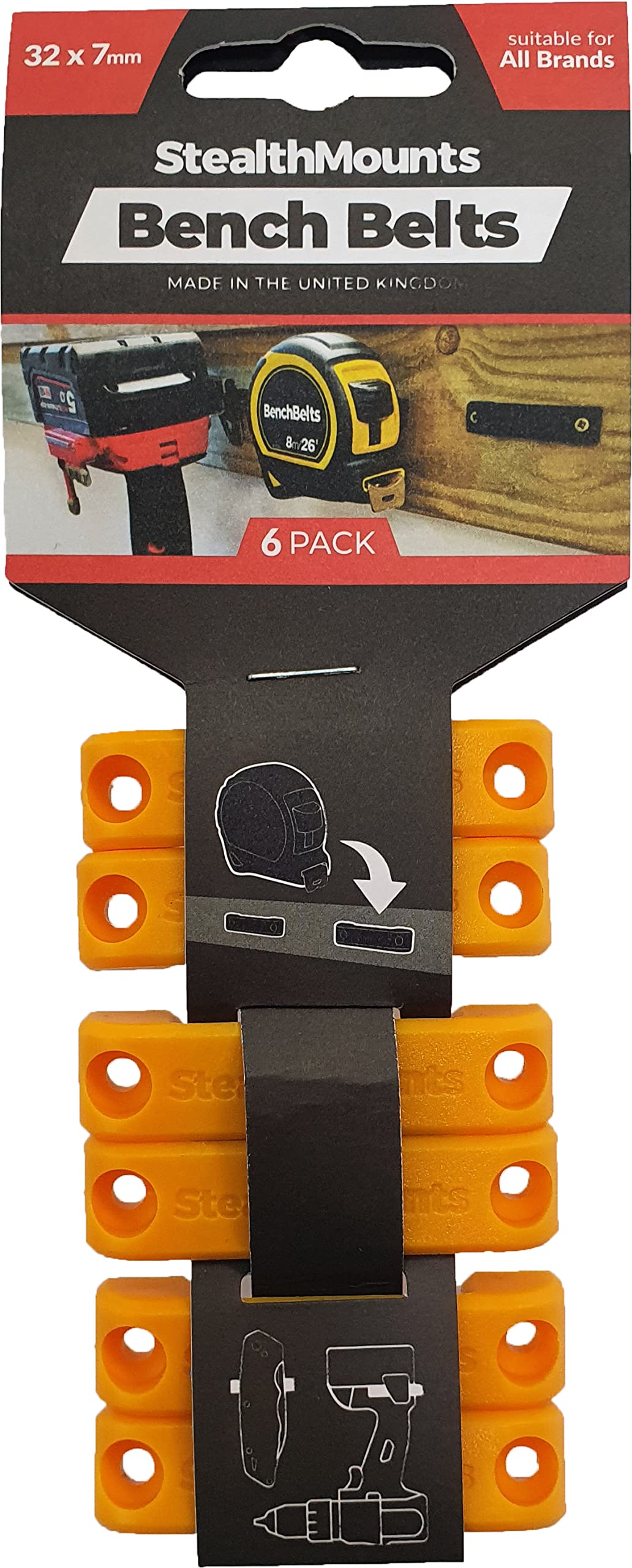 

Stealth Mount Bench Belt (6-pack) Yellow BB-YLW-6