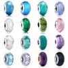2024 New 925 Sterling Silver Plated Luminous Glass Charm Bule Merano Rainbow Bead Fit Original Diy Bracelet Jewelry Clip