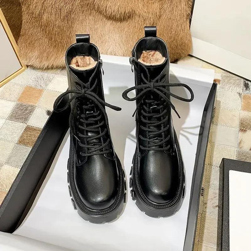 Fashion Winter Snow Boots Female 2024 New Waterproof Cotton Shoes Women's Thickened Snow Padded Women Boots Platform Heels Ankle Boots