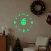 Christmas Santa Claus Wall Clock Glow-in-the-dark Frameless Acrylic 3D Clock Silent Home Office Bedroom Living Room Digital Analog Clock Decoration