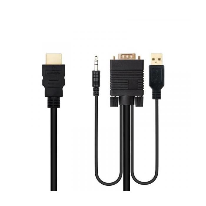 Convertisseur Nanocable HDMI Vers VGA-Jack-UBS, 1,8 M