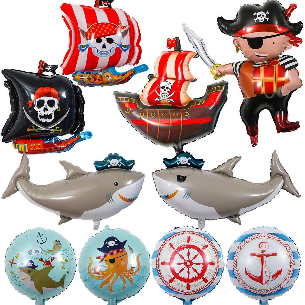 Pirate Corsair 18" Shark Round Foil Balloon - Birthday Party Decoration