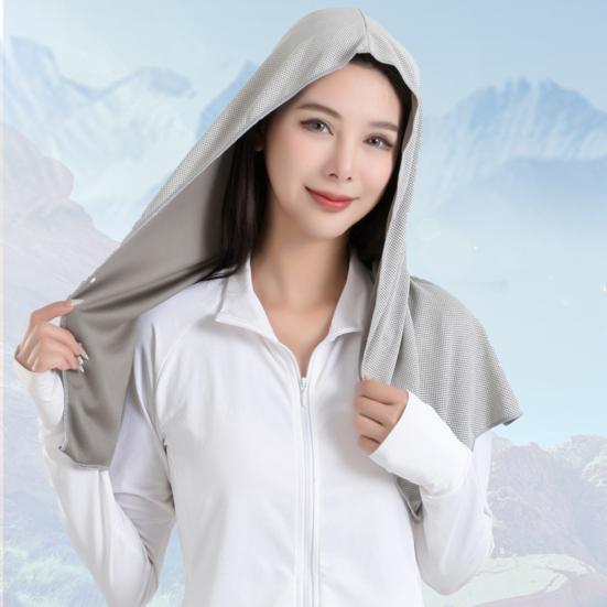 Cooling Hoodie Towel Extra Soft Sweat Absorption UV Protection Cooling Neck Wrap Sports