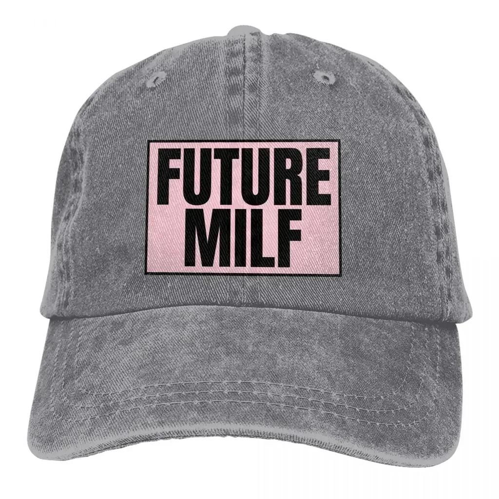 Future Milf Multicolor Hat Peaked Women's Cap Pink Black Personalized Visor Protection Hats