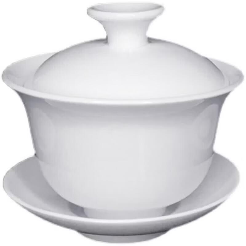 Chaoshan Pure White Ceramic Sancai Gaiwan Tea Bowl
