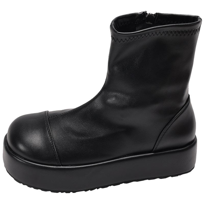 Bottines Martin rétro blanches britanniques à semelles épaisses pour femmes 2025 nouvel automne jupe rehaussantes et amincissantes bottines courtes