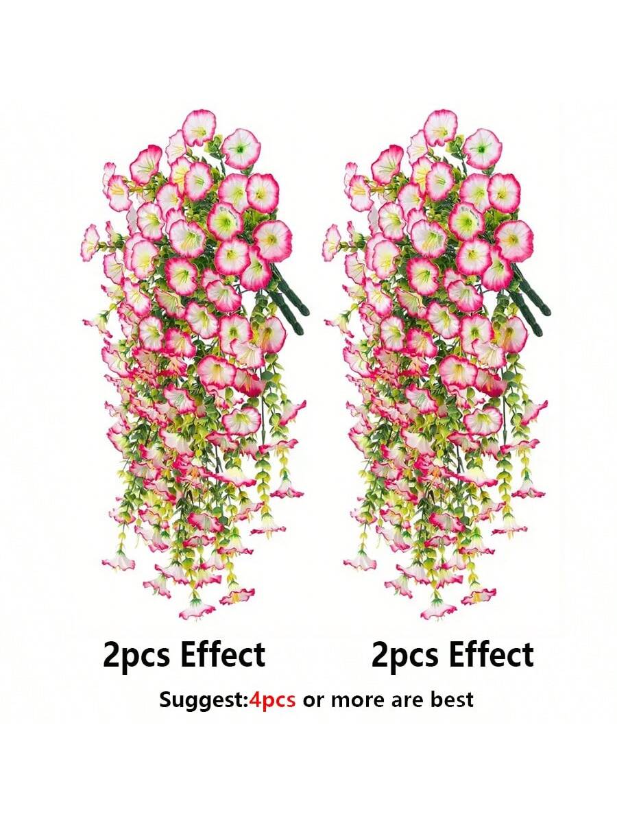 

1/2 шт. Устойчивый к УФ-лучам искусственный вьюнок и эвкалипт, подвесной декор - идеально подходит для дома, сада, свадеб, уличного украшения 1pc розовый