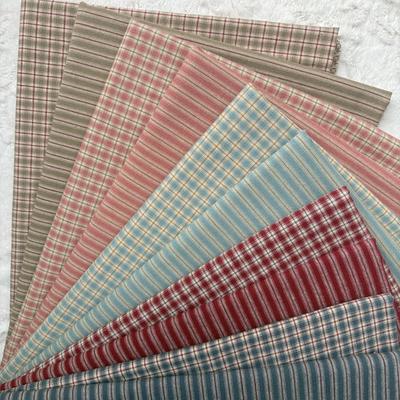 Tessuto a righe e quadretti 13 Colori Tessuto Giapponese Tinto in Filo Stoffa per Patchwork Fai-da-te Fatto a Mano Pacco di Stoffa 100% Cotone