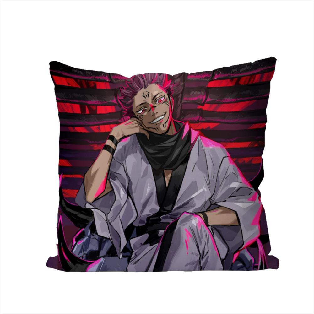 Anime Jujutsu Kaisen Pillow Case For Car Sofa Decorative Home Doublesided Print Plush Square Throw Pillow Cushion Cover