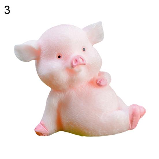 Desktop Resin Pig Model Figurine Sculpture DIY Craft Keychain Car Home Decor
