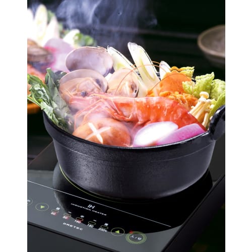 Ishigaki Irori Pot, Black, 17cm, with Wooden Lid, Gas/IH Compatible, Cast Iron, 3984