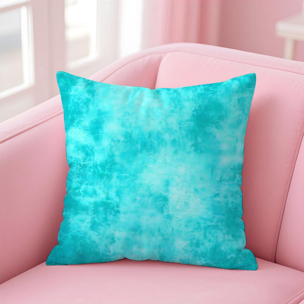 Blue Green Ocean Print Pattern Cushion Cover Pillow Case Soft Skin Friendly Fabric  Concealed Zipper