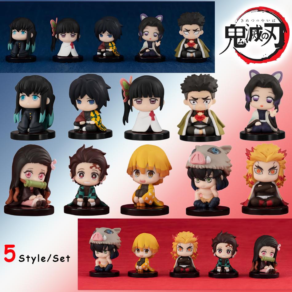 5 Style/Set Sitting Q Version Demon Slayer Ghost Doll Tanjiro Nidouzi Inosuke Zenizu Figure Action Model Movie Figure Toys Dolls Premium Quality