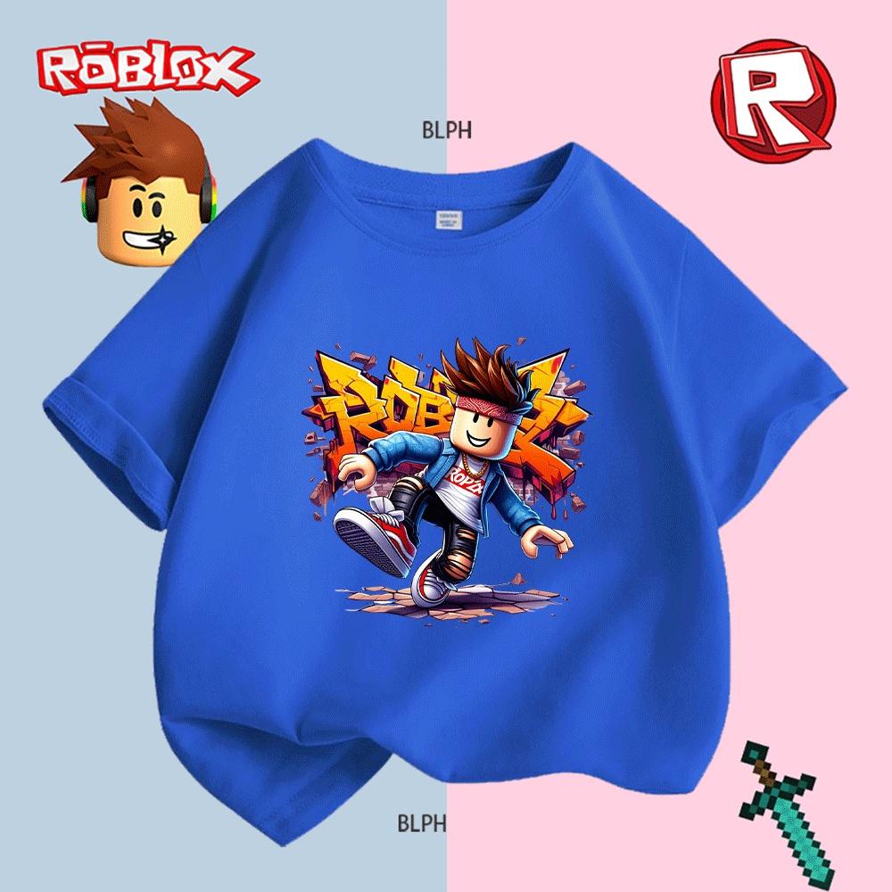 Cool Roblox Character Print Kids T-Shirt Fashion Casual Short Sleeve Tee for Boys Girls Summer Wear