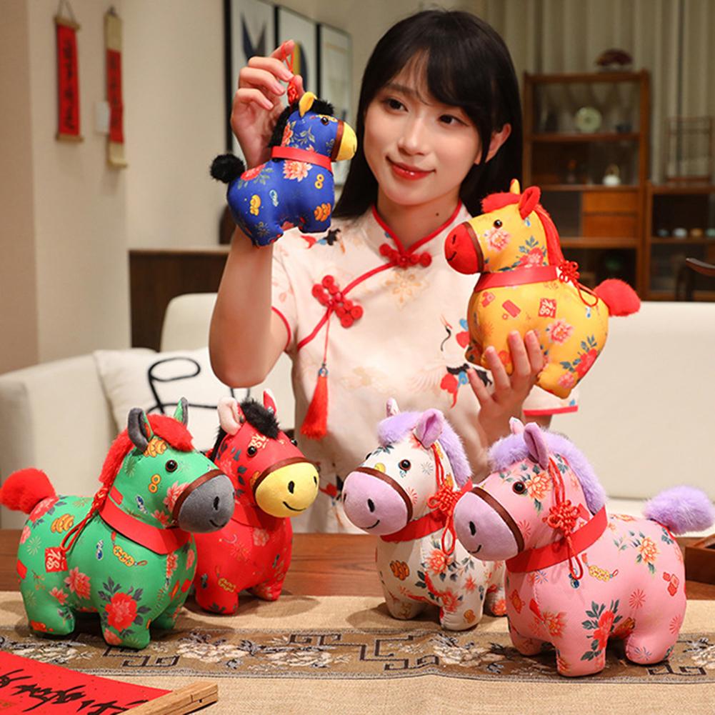 Fabric Zodiac-Horse Plush To Ideal Zodiac-Horse Present For Lunars New Year Charming Home & Office Display
