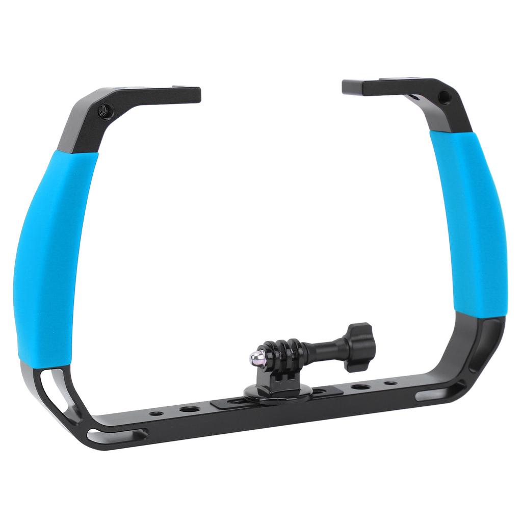 Underwater Diving Rig Tray Mount Silione Anti Slip Grip Stabilizer with 2 Cold Shoe 1Celsius4in 3Celsius8in Screw Hole Action Camera Accessory for Ins