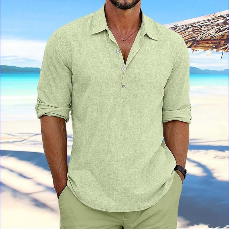 Men's Pullover Shirt for Teenagers Fashionable Loose Long Sleeved Home Casual Shirt