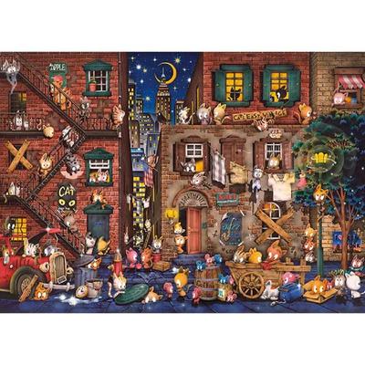APPLEONE Downtown Cats by Hideki Jigsaw Puzzle X 38 Made In Japan 500-301 Yoshioka, 500-Piece (53 Cm),