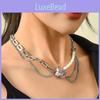 Unique 18k Stainless Steel Heart Design Chunky Chain Necklace For Stylish Women