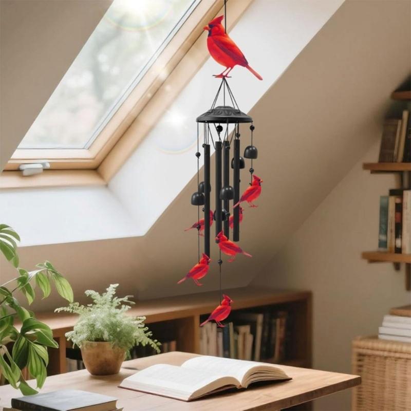 Outdoor Handcrafted Wind Chimes Ornaments and Durability Aluminum Construction Includes 6 Birds Enhancing Resonances