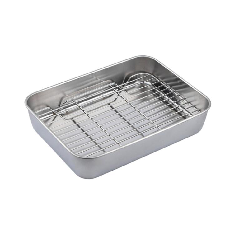 Professional Stainless Steel Baking Pan And Rack For Enhances Heat Distribution Large Capacity Perfect For Entertaining