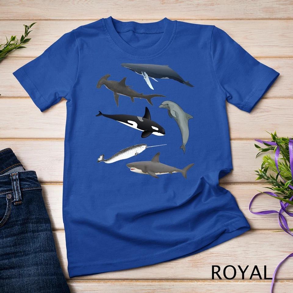 Orca Whale Shark Narwhal Dolphin Sea Creatures Unisex T-shirt 9 L