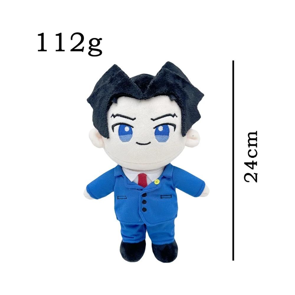 HOT 24cm Anime Ace Attorney Phoenix Wright Miles Edgeworth Stuffed Doll Xmas Soft Doll for Children's Birthday Gift