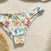 Costume da bagno intero floreale per bambina Bikini sexy con spalline da donna Schiena scoperta a pieghe Stretto di alta gamma