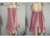 European and American Summer Spaghetti Strap Sleeveless Ruffle Knee-Length Dress
