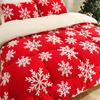 Christmas Style Thick Winter Blanket for Bed Soft Warm Snowflake Fleece Comforter Double Size Faux Lambswool Sleeping Blankets