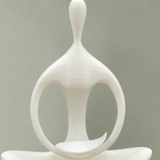 Yousheng Minimalist Zen Humanoid Sculpture Ornament, 3D Printed Abstract Figurine with Smooth Surface And Delicate Texture, Compact Home Decoration
