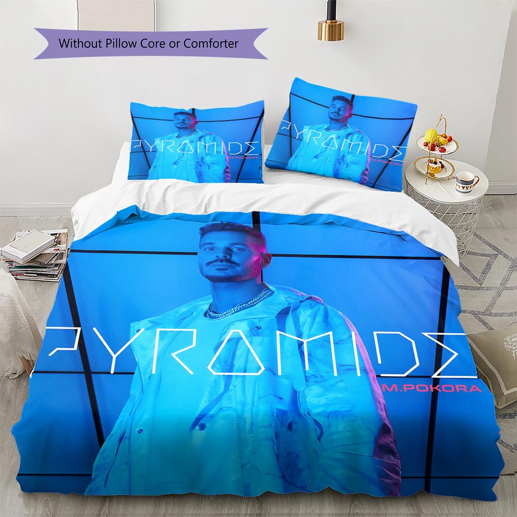 M Pokora Pattern Bedding,Quilt Set Quilt Cover Pillowcase Home Birthday Gift (1 * duvet cover + 2 * pillowcase, without core)