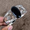 Black Onyx Gemstone Handmade 925 Sterling Silver Cuff Bangle Adjustable KKG-1062