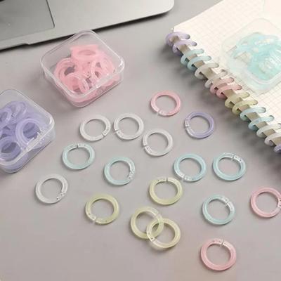 Lot de 20 anneaux de 15 mm pour classeur à feuilles mobiles, recharge pour carnet de notes, porte-clés, album photo, bricolage, pinces circulaires, classeur de budget de bureau