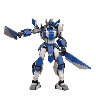 Non-Toxique Moc Guerrier Mobile Deux Lames Flux Double Lame Client Mech Qingfeng Bloc de Construction Assemblé Modèle de Jouet