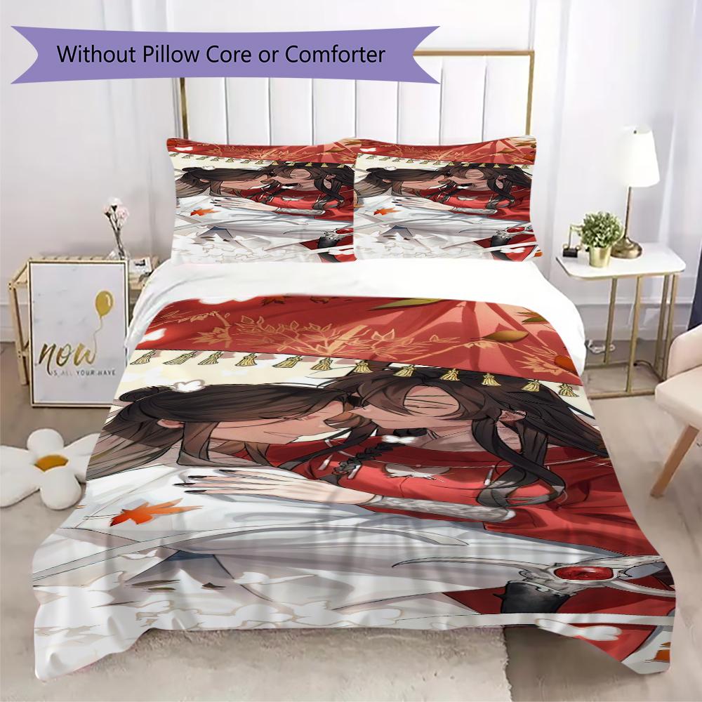 1PC Heaven Official's Blessing Bedding Quilt Set Quilt Cover Pillowcase Home Decoration  Gift (1 * duvet cover + 2 * pillowcase, without core)A2
