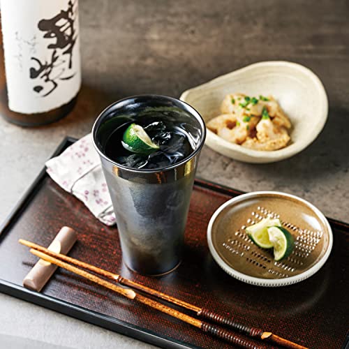 Dolce Duo Pair of Tumblers, Beer Cups and Shochu Cups, 330ml, Boxed, Made In Japan, Mino Ware, Perfect As a Gift, Present, or Birthday Gift, HO-1691